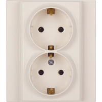 2-местная розетка Nilson СУ с заземляющим контактом, advantage кремовый, 20121025