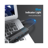 Сетевой адаптер VENTION USB 3.0 M/Gigabit Ethernet RJ45 F+OTG хаб на 3 порта Черный 0.15 м CHNBB