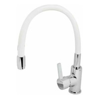 Смеситель для кухни ESKO, Кораллы/Coral, гибкий излив, хром/белый, CL519CrW