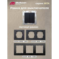 Двухклавишный выключатель Mutlusan Electric, черный 2200 402 0284