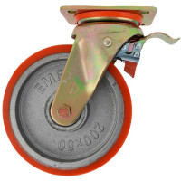 Колесо с поворотной платформой и тормозом EMES ED01VBP200X50F