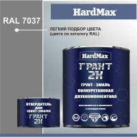 Грунт-эмаль полиуретановая HardMax двухкомпонентная ГРАНТ 2К/GRANT 2 K RAL 7037 Серая пыль (комплект 2,19 кг) 4690417100576