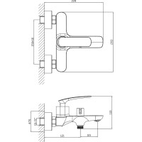 Смеситель для ванны MIXLINE 30k ML21-01 550741
