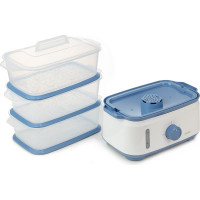 Пароварка Centek 9 л 1050 Вт, таймер 60 мин, 3 контейнера, чаша для риса, резервуар 1.5 л CT-1462