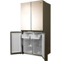 Холодильник Centek Total NF 456 л (153 л/303 л) 655x833x1775 мм, стекло, 4 двери CT-1756 Beige Glass