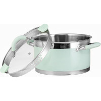 Кастрюля Lara MINT нержавеющая сталь 22x12 см, 4.4 л, носик, индукционное дно, крышка с бортом LR02-543