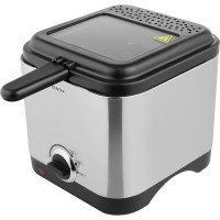 Фритюрница Centek 900 Вт, объём 1,5 л, чаша - антипригарная, стальной корпус, окно CT-1430