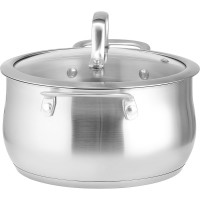 Кастрюля Lara ПРОВАНС нержавеющая сталь 24x12 см 5.4 л, индукционное дно, крышка LR02-354