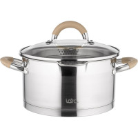 Набор посуды Lara БЕРЛИН 6 предметов 1.7 л, 3.1 л, 5.5 л капсулированное индукционное дно, крышка дуршлаг LR02-119