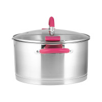 Кастрюля Lara VIVA нержавеющая сталь 26x14 см 7.2 л, носик, индукционное дно, крышка с бортом LR02-315