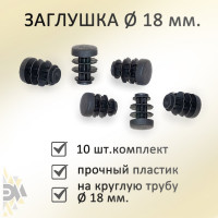 Заглушка ЭЛИМЕТ диаметр 18 мм, 10 шт. БП-00002591