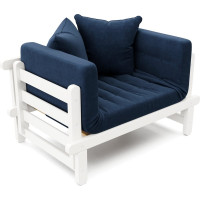 Кушетка Arsko Сламбер белая эмаль/Atlanta Denim 80543084