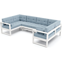 Диван Arsko Астер П-образный белая эмаль/Kiton 11 80358823