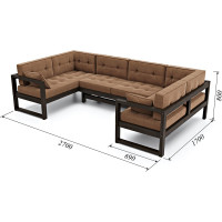 Диван Arsko Астер П-образный венге/Kiton 10 80358821