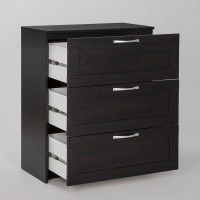 Комод Гуд ЛАКК СИРИУС 3 ящика, 78x41x94 см, черный, дуб венге 2.02.02.050.5