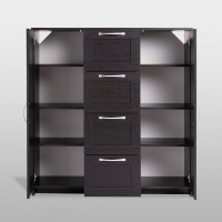 Тумба/комод Гуд ЛАКК СИРИУС 2 двери и 4 ящика, 117x41x123 см, черная, дуб венге 2.02.03.350.5