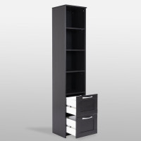 Стеллаж Гуд ЛАКК СИРИУС 2 ящика, 39x34x190 см, черный, дуб венге 2.02.07.140.5