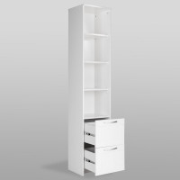 Стеллаж Гуд ЛАКК СИРИУС 2 ящика, 39x34x190 см, белый 2.02.07.140.1