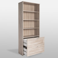 Стеллаж Гуд ЛАКК СИРИУС 2 ящика, 78x34x190 см, бежевый, дуб сонома 2.02.07.110.3