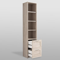 Стеллаж Гуд ЛАКК СИРИУС 2 ящика, 39x34x190 см, бежевый, дуб сонома 2.02.07.140.3