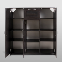 Тумба Гуд ЛАКК СИРИУС 3 двери, 1 ящик, 117x41x123 см, черная, дуб венге 2.02.03.320.5