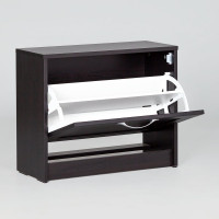 Тумба для обуви Гуд ЛАКК СИРИУС 60x25x48 см, черная, дуб венге 2.02.10.420.5