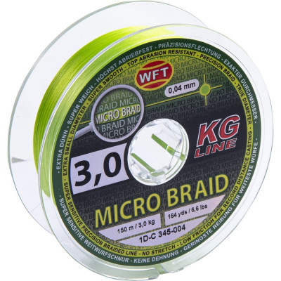 Плетеная леска WFT KG MICRO BRAID Chartreuse 1D-C-345-004