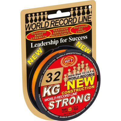 Плетеная леска WFT KG STRONG Orange 300/022 1D-C-826-022
