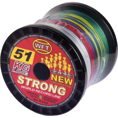 Плетеная леска WFT KG STRONG Multicolor 1D-C-823-032