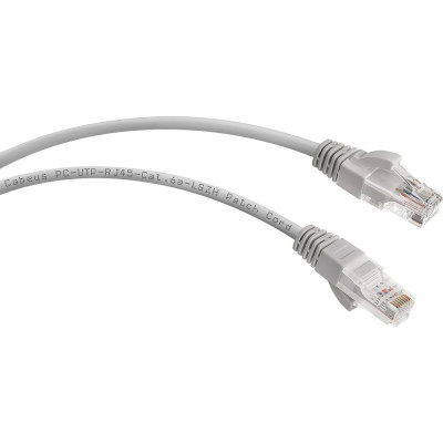 Cabeus Патч-корд U/UTP, категория 6а (10G), 2xRJ45/8p8c, неэкранированный, серый, LSZH, 10м PC-UTP-RJ45-Cat.6a-10m-LSZH