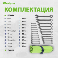 Комбинированных набор ключей СИБРТЕХ 15479