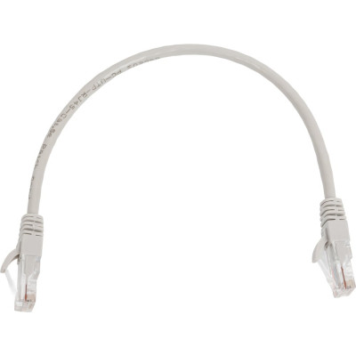 Неэкранированный патч-корд Cabeus U/UTP, категория 5е, 2xRJ45/8p8c, серый, PVC, 0.3м PC-UTP-RJ45-Cat.5e-0.3m