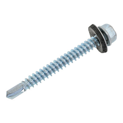 Кровельный саморез КВАДРА 5.5x51 цинк, кор. 100 шт., сверло PT.3 шайба EPDM 550511000100