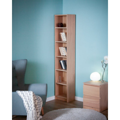 Стеллаж Гуд ЛАКК Варма 6 полок, 38x198x28, шпон дуб, беленый S00340