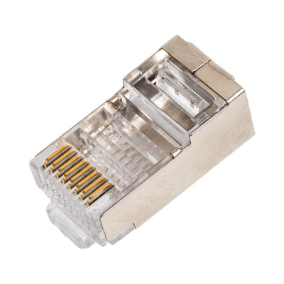 Экранированный универсальный коннектор RJ-45 Cabeus быстрой установки под витую пару, категория 5e, (для одножильного и многожильного кабеля) 100 шт 8P8C-SH-FC