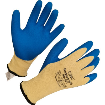 Перчатки "Рубистронг" полиэфирные с рельефным покрытием из натурального латекса, 13 класс, 1 пара, размер 10 СВС 46-401_10