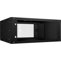 Телекоммуникационный настенный шкаф Cabeus 19" 4U, серия LIGHT разборный, цвет черный WSC-05D-4U55/45-BK