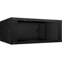 Телекоммуникационный настенный шкаф Cabeus 19" 4U, серия LIGHT разборный, цвет черный WSC-05D-4U55/45m-BK