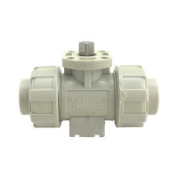 Двухходовой шаровой кран TECHNO 2015-PP полипропиленовый, под привод, DN15, рабочая температура -10~60C 650215