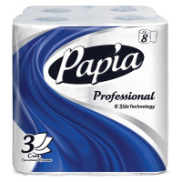 Туалетная бумага Papia Professional 3-слойная, белая, 8 рул/уп 5060404 1418096
