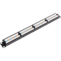 Патч-панель Cabeus IDC 19" (1U), 24 порта RJ-45, категория 5e, Dual IDC, с задним кабельным организатором, new PL2-24-Cat.5e-Dual
