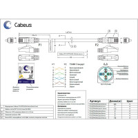 Экранированный патч-корд Cabeus S/FTP, категория 6а (10G), 2xRJ45/8p8c, серый, LSZH, 0.5м PC-SSTP-RJ45-Cat.6a-0.5m-LSZH