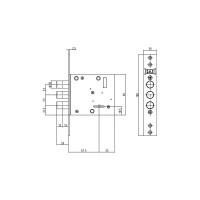Врезной сувальдный замок KALE KILIT 447/L, 4 ключа 60 мм 40689