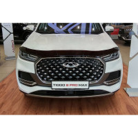 Дефлектор капота Chery Tiggo 8 Pro, 2021-, темный Sim NLD.SCRTIG8P2112