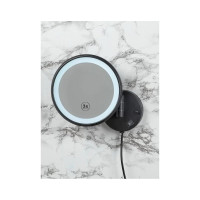 Зеркало Nofer VANITY с регулировкой и led-подсветкой, увеличение х3, Ø160 мм, черное 08006.N