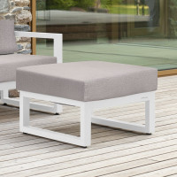 Пуф GreenWeen CAPRI 700x670x450, c подушкой, белый, алюминий GW-PUF-CAPRI-W