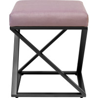 Пуф GreenWeen Chelsea 400x400x450, черный каркас, сидение велюр цвет Dusty Pink GW-CH400B-DP