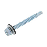 Кровельный саморез КВАДРА 5.5x51 цинк, кор. 100 шт., сверло PT.3 шайба EPDM 550511000100