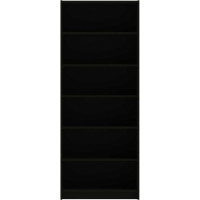 Стеллаж Гуд ЛАКК Варма 6 полок, 78x198x28, шпон ясень, черный S00364