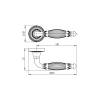 Раздельная ручка ARMADILLO R.CL55.Bella (Bella CL2) SILVER-925 серебро 925 32967